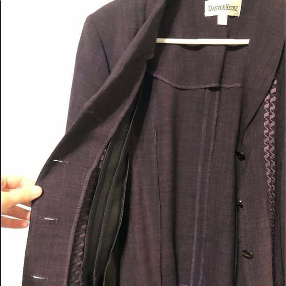 Danny & Nicole purple blazer size 16W embroidered, button up, vintage, purple - Picture 4 of 11